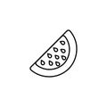 Watermelon thin line icon. Isolated melon berry linear style for menu, label, logo. Simple vegetarian food sign