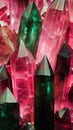 Watermelon tourmaline crystals.