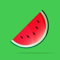 Watermelon vector color illustration. Slice watermelon vector fl