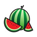 Sliced ripe watermelon. Vector illustration. EPS10