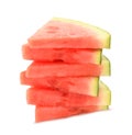 Watermelone cutted in slices closed up Royalty Free Stock Photo