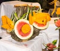 Watermelone pumpkin carving art Royalty Free Stock Photo