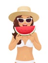 Watermelone smile woman