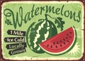 Watermelons farm retro sign idea