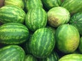 Watermelons .. green on the outside, red on the inside