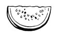 Watermelons. Hand drawing. Watermelons drawn by felt-tip pen on paper. Ripe watermelon. Black and white monochrome contour line dr Royalty Free Stock Photo