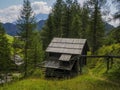Watermill in dolomites mountains detail Royalty Free Stock Photo