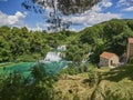 watermill at the Krk waterfalls in Croatia