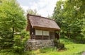 Watermill with thatched roof in Ogimachi gassho style village, J