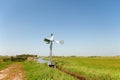 Watermill in vertical Dutch landscape Royalty Free Stock Photo