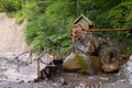 Watermill by Waterfall Psydah in the valley of the River Axe, Russia