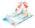 Waterpark Isometric Composition