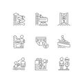 Waterpark linear icons set