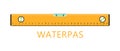 Waterpas, measurement instrument, measuring equipment. Made in cartoon flat style. Royalty Free Stock Photo