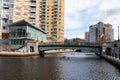 Waterplace Park and Waterplace Bridge in Downtown Providence Rhode Island with No People Royalty Free Stock Photo