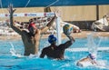 WATERPOLO MATCH - MATARO vs ATL. BARCELONETA Royalty Free Stock Photo