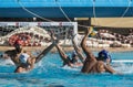 WATERPOLO MATCH - MATARO vs ATL. BARCELONETA Royalty Free Stock Photo