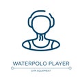 Waterpolo player icon. Linear vector illustration from sport avatars collection. Outline waterpolo player icon vector. Thin line
