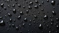 Waterproof black tablecloth with water drops