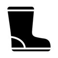 Waterproof boot glyph icon vector isolated illustration