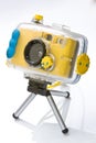 Waterproof camera on tripod Royalty Free Stock Photo