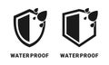 Waterproof icon. Shield with waterdrop. water protection icon.