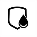 Waterproof icon, water proof drop resistant, vector. Impermeable and hydrophobic waterproof or water Royalty Free Stock Photo