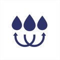 Waterproof icon, water proof drop resistant, vector. Impermeable and hydrophobic waterproof or water Royalty Free Stock Photo
