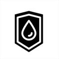 Waterproof icon, water proof drop resistant, vector. Impermeable and hydrophobic waterproof or water Royalty Free Stock Photo