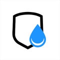 Waterproof icon, water proof drop resistant, vector. Impermeable and hydrophobic waterproof or water Royalty Free Stock Photo