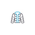 Waterproof jacket vector thin line stroke icon. Waterproof jacket outline illustration, linear sign, symbol concept. Royalty Free Stock Photo