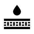 Waterproof layer water drop glyph icon vector illustration