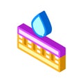 Waterproof layer water drop isometric icon vector illustration