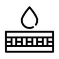 Waterproof layer water drop line icon vector illustration
