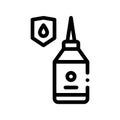 Waterproof Material Glue Vector Thin Line Icon