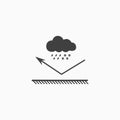 Waterproof material from rain and snow. Water resistant coating icon. Repelling surface. Vector Royalty Free Stock Photo