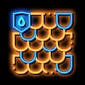 Waterproof Material Roof neon glow icon illustration