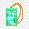 Waterproof phone case icon, cartoon style Royalty Free Stock Photo