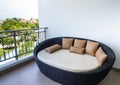 Waterproof outdoor daybed at the balcony
