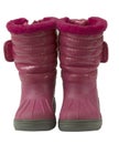 Waterproof pink snow boots, isolated Royalty Free Stock Photo