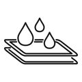 Waterproof protective glass icon, outline style