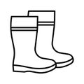 Waterproof rubber boots icon. Safety boots. Gardening boots