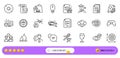 Waterproof, Search car and Leadership line icons for web app. Pictogram icon. Line icons. Vector