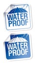 Waterproof vector stickers set