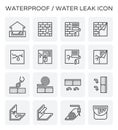 Waterproof water leak icon Royalty Free Stock Photo