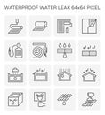 Waterproof water leak icon