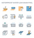 Waterproof water leak icon