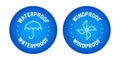 100% Waterproof Windproof vector logo badge icon set