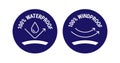 100% Waterproof Windproof vector logo badge icon set