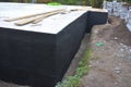Waterproofing foundation bitumen. Foundation Waterproofing, Damp proofing Coatings. Royalty Free Stock Photo
